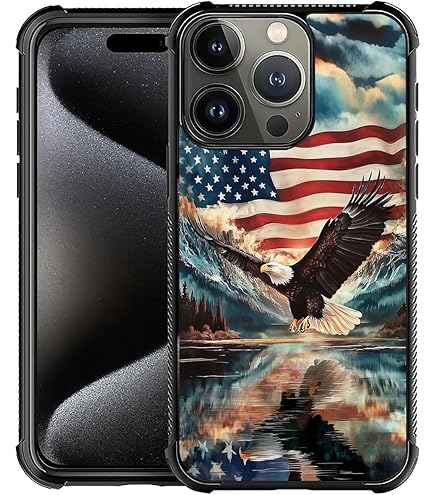 Amazon.com: PENIBEYEH Vintage Eagle American Flag Case